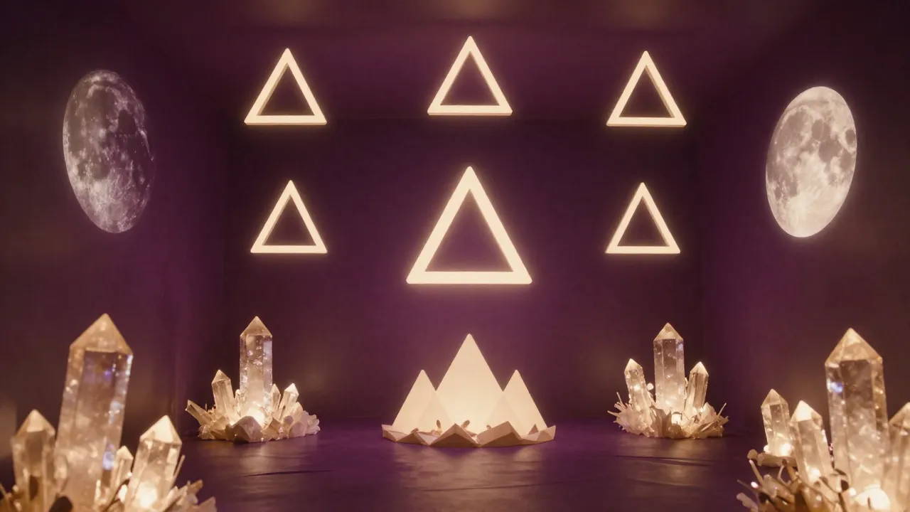 Sacred geometry pattern representing the binaural beat architecture of Self-Love Frequency