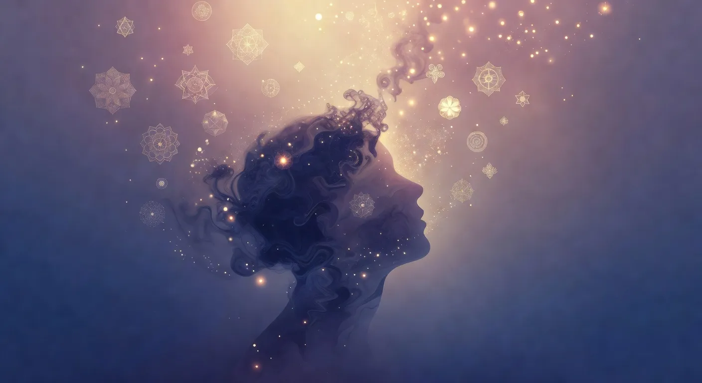 Sacred sound wave visualization with warm gradient frequencies