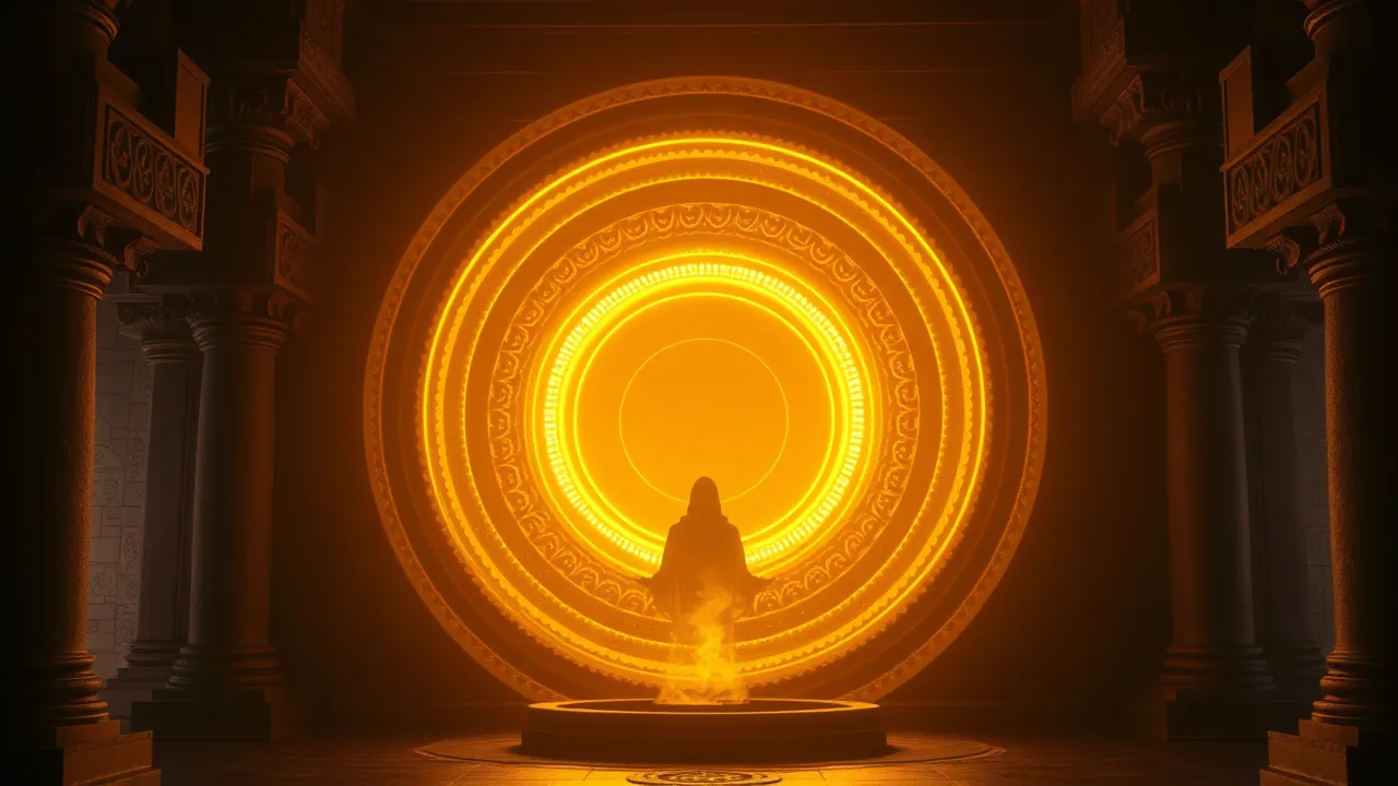 Soft golden sound resonance visual representing 528 Hz frequency